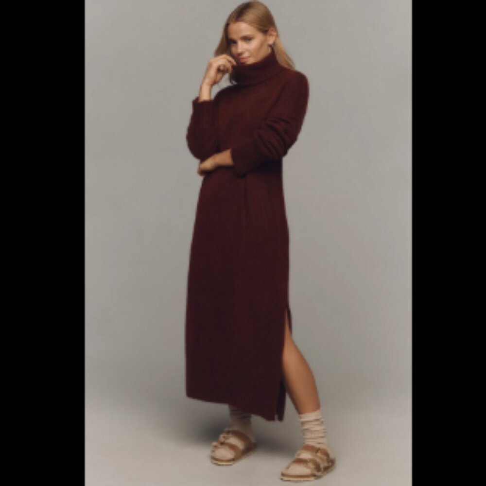 Brand New Daily Practice Karigan Sweater Midi Dress: Turtleneck